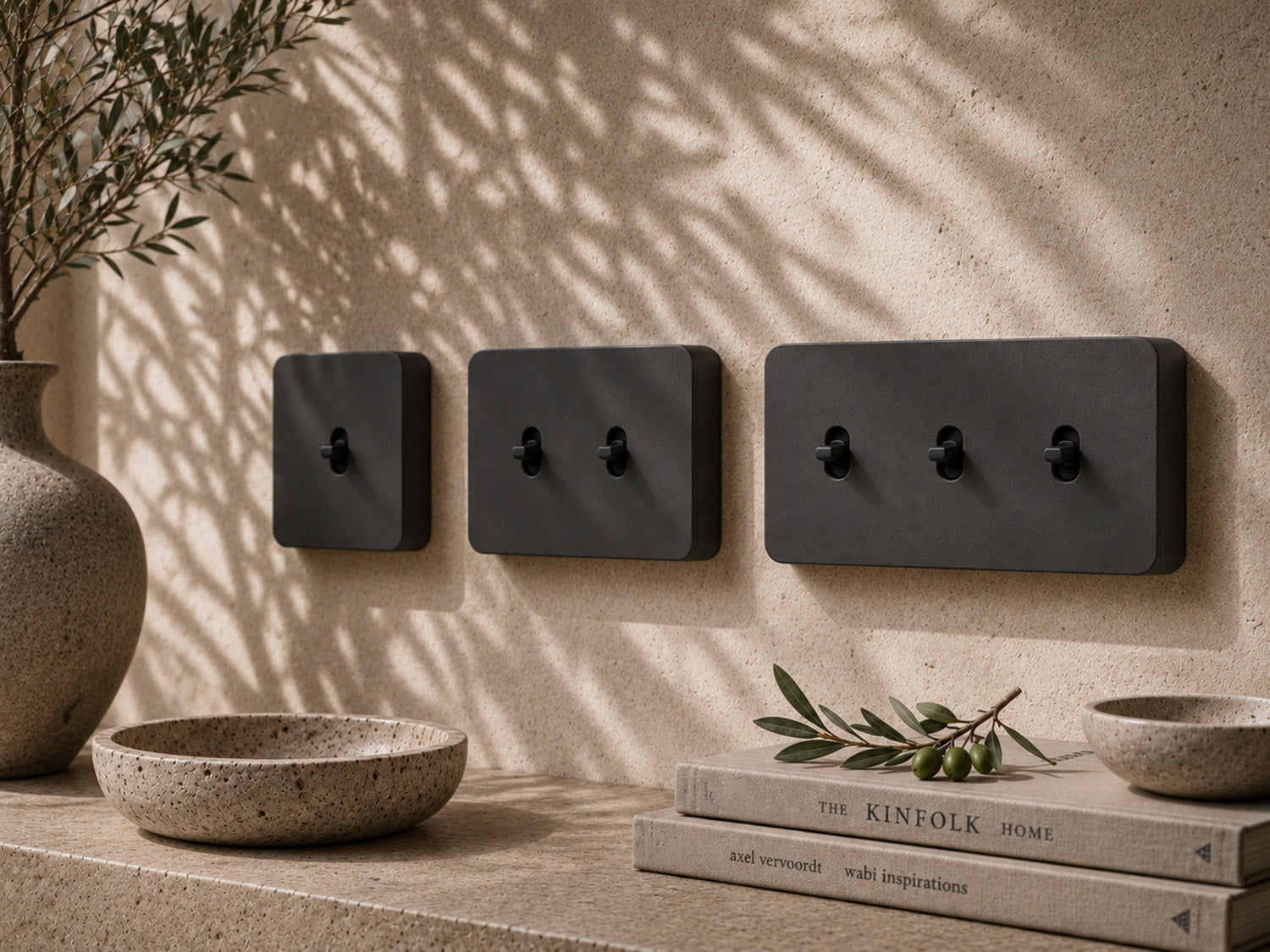 Design Lichtschalter in minimalistischer Architektur